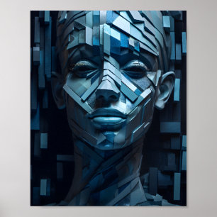 Geometrisk vacker kvinna Ansikte Shape Female flic Poster