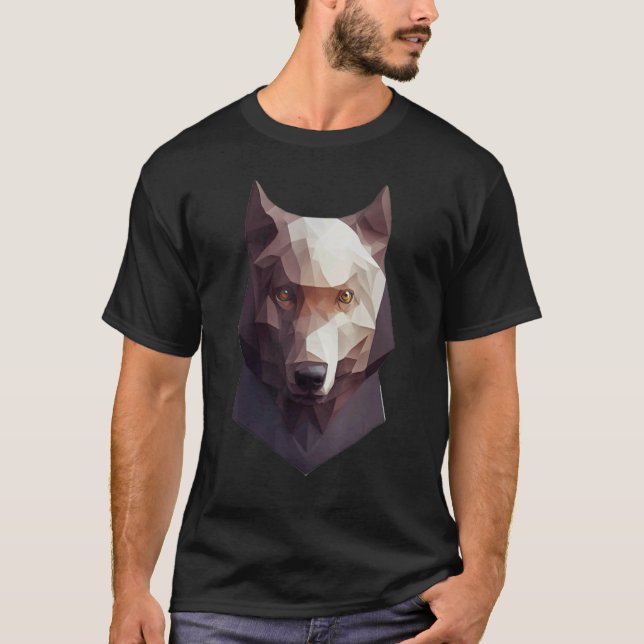 Geometrisk varg för lågpolygonsockelsockel t shirt (Framsida)