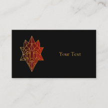 Geometrisk varg guld linje med övertoningsröd