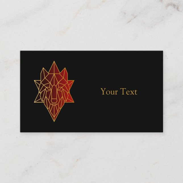 Geometrisk varg guld linje med övertoningsröd visitkort (Framsida)