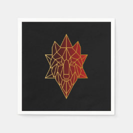 Geometrisk varg Guld lyxröd övertoning Pappersservett