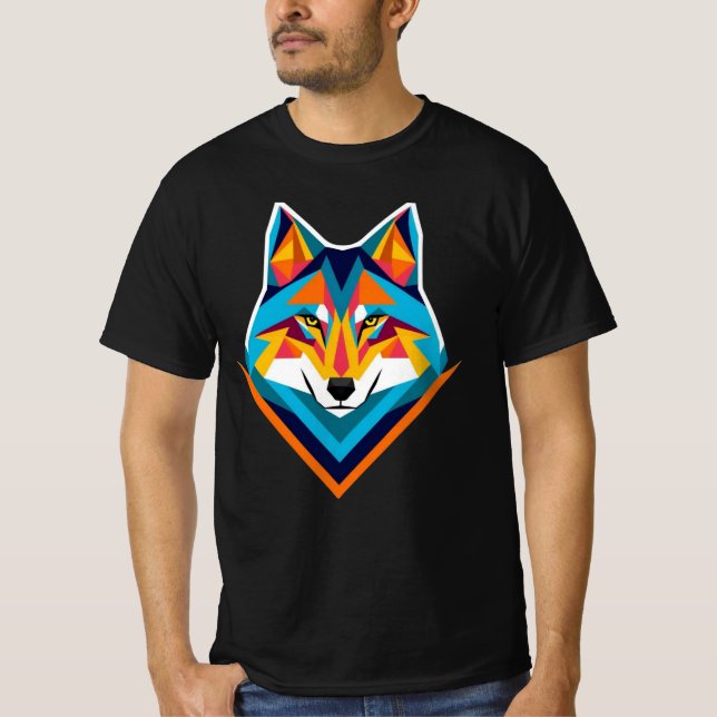 Geometrisk varg t shirt (Framsida)