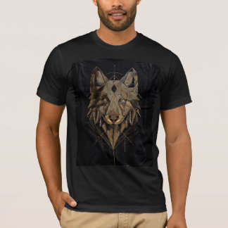 Geometrisk Varg Tribal T-Shirt Svart