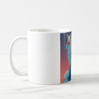 Geometrisk vargsilhuett | Modern polygon vilda dju Kaffemugg