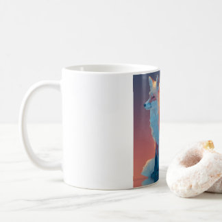 Geometrisk vargsilhuett | Modern polygon vilda dju Kaffemugg