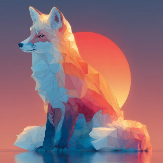 Geometrisk vargsilhuett | Modern polygon vilda dju T Shirt