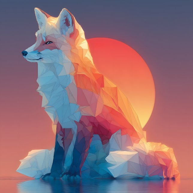 Geometrisk vargsilhuett | Modern polygon vilda dju T Shirt (Skapare uppladdad)