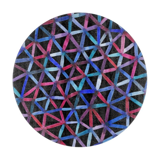 Geometrisk vattenfärg: Triangles Grid Mönster. (Framsidan)