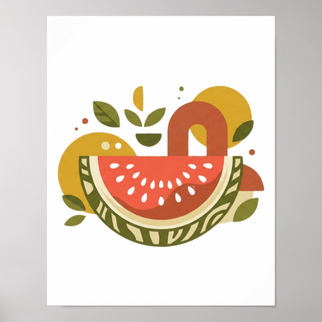 Geometrisk vattenmelon  poster (Framsidan)