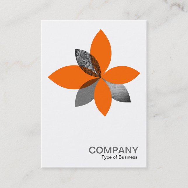 Geometrisk växtblomma - Orange Visitkort (Framsida)