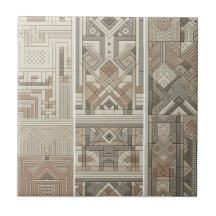 Geometrisk Vintage Chic Havregrynsbrun Mjuk Svart