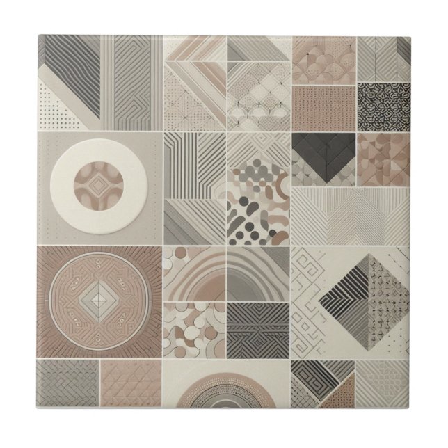 Geometrisk Vintage Chic Oatfood Soft Black Kakelplatta (Framsidan)