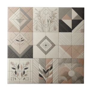 Geometrisk Vintage Chic Oatfood Soft Black Kakelplatta