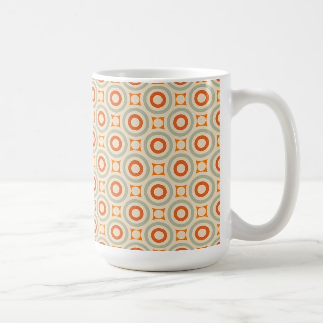 Geometrisk vintage cirklar mönster kaffemugg (Höger)