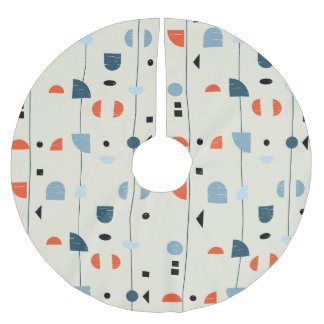 Geometrisk vintage: Halvsekel utan sömlösa mönster Julgransmatta Borstad Polyester