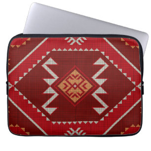Geometrisk vintage, klassiskt färgstarkt trendig m laptop fodral