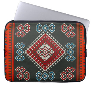 Geometrisk vintage, mode-trendig, färgstark laptop fodral