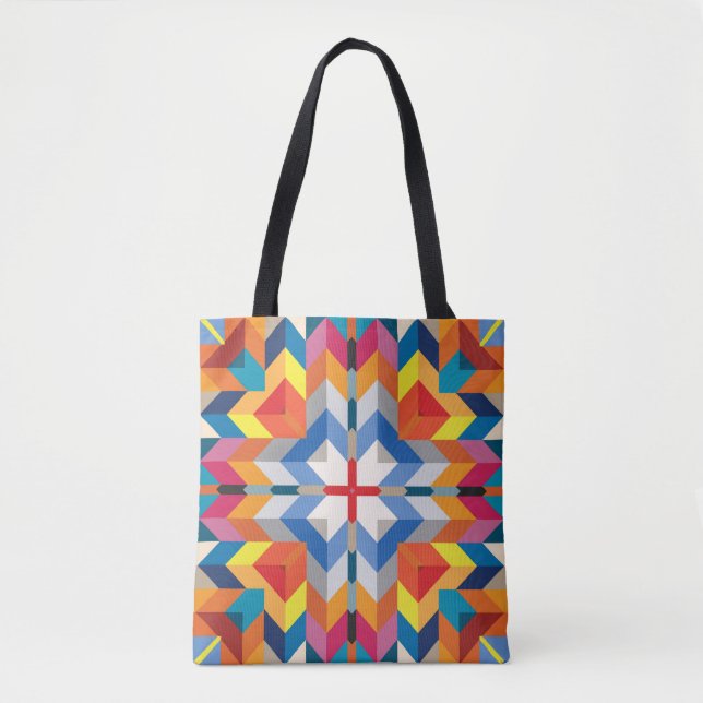 Geometrisk vintage: Scandinavian Färg Blocks Tygkasse (Framsida)