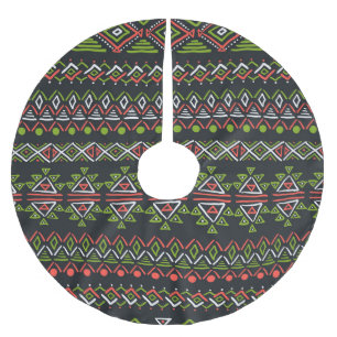 Geometrisk vintage: Sömlös mönster-uppsättning. Julgransmatta Borstad Polyester
