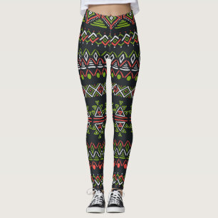 Geometrisk vintage: Sömlös mönster-uppsättning. Leggings