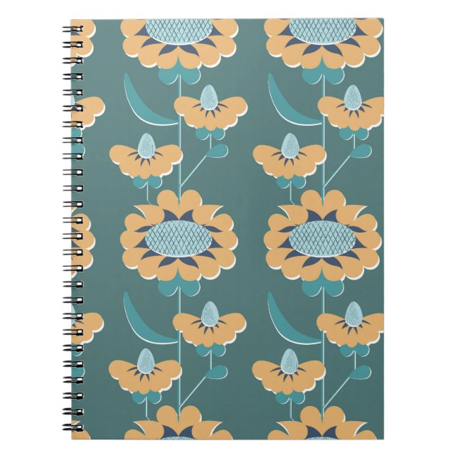 Geometrisk Vintage: Textil Nautical Motif Anteckningsbok (Framsidan)