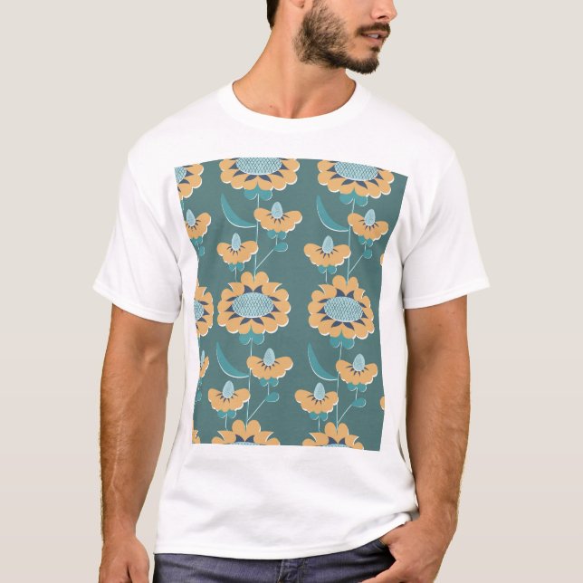 Geometrisk Vintage: Textil Nautical Motif T Shirt (Framsida)