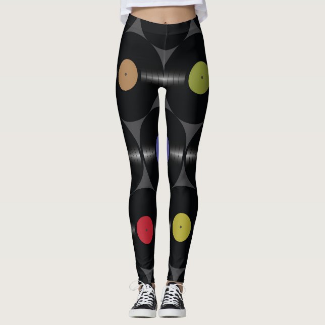 Geometrisk vinyl: Enkel, sömlös bakgrund. Leggings (Framsida)