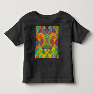 GEOMETRISK VIRVLIG FÄRGRIK KONST ABSTRAKT  T SHIRT