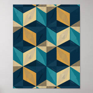 Geometriska 3D-kuber Poster