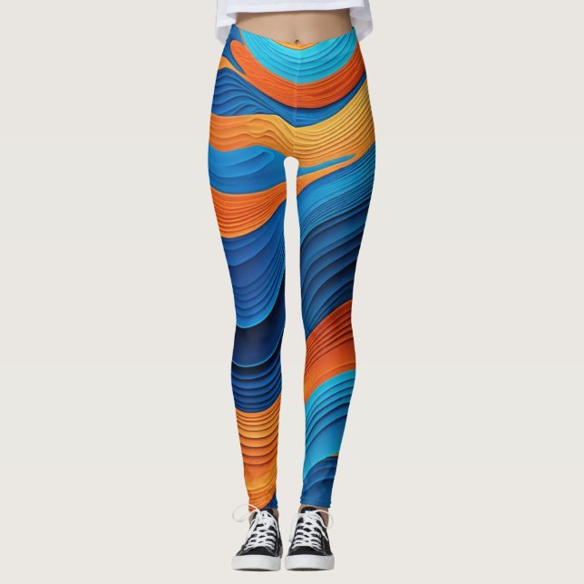 Geometriska abstrakter leggings (Framsida)
