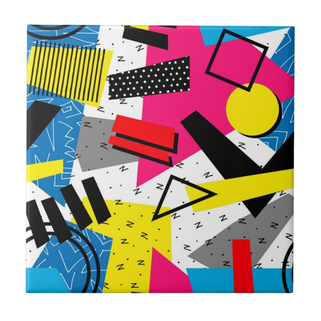 Geometriska ariteter för färgstark Abstrakt Mönste Kakelplatta (Framsidan)