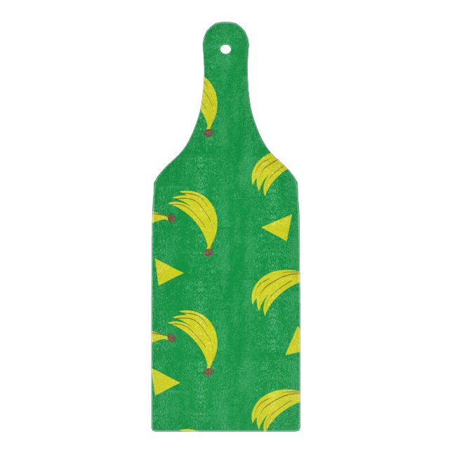 Geometriska Bananer Grön Gul Mönster (Framsidan)