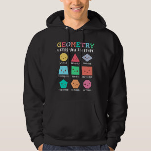 Geometriska behållor i form, geometriska former hoodie