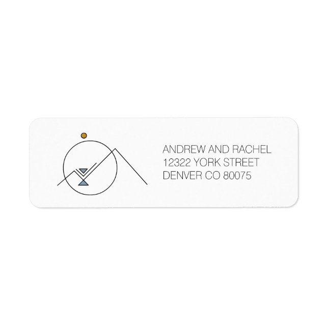Geometriska berg| Boho | ANPASSNINGSBAR ADRESS Returadress Etikett (Framsidan)