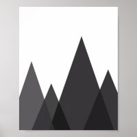 Geometriska berg för svart och vit abstrakt