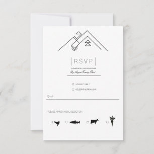 Geometriska berg Moderna svart & vit RSVP OSA Kort