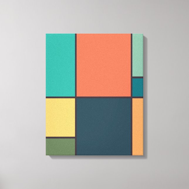Geometriska bilder av mondrian Stil Abstrakt Retro (Framsida)