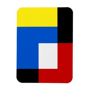 Geometriska bilder av mondrian Stil Abstrakt Retro Magnet
