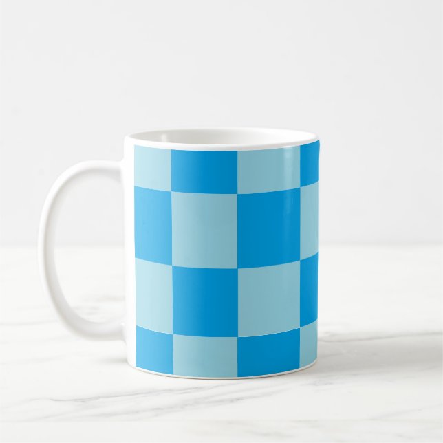 Geometriska blåkvadratblock kaffemugg (Vänster)