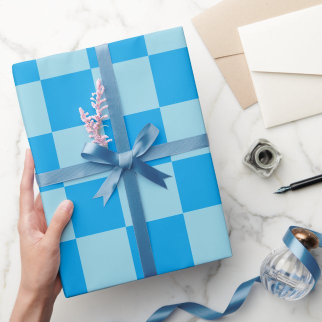 Geometriska blåkvadratblock presentpapper (Gifting)