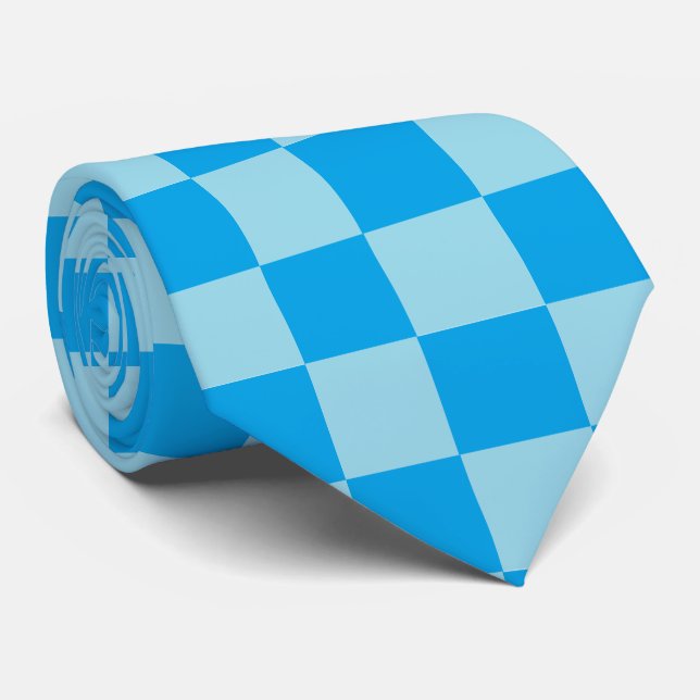 Geometriska blåkvadratblock slips (Rullad)