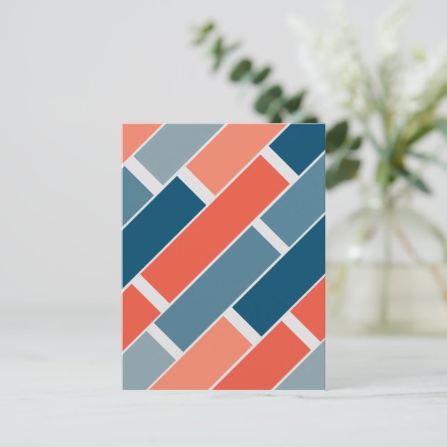 Geometriska block Abstrakt design Vykort (Stående Fram)