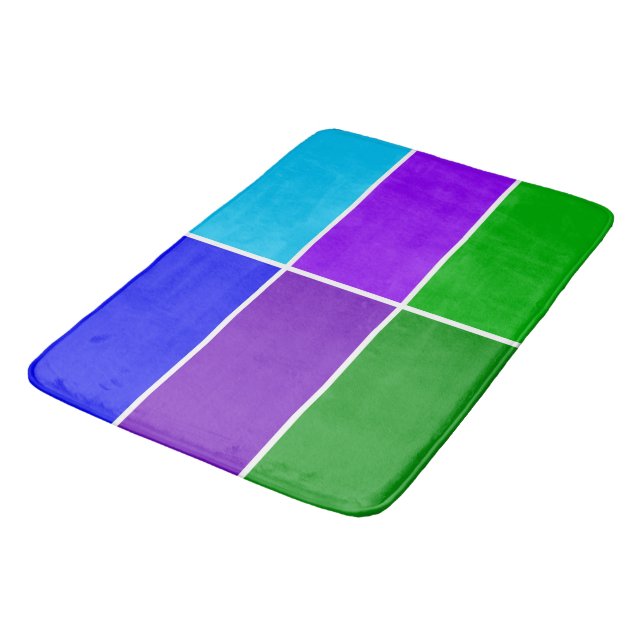 Geometriska block för Peacock Färg Badrumsmatta (Vinklad)