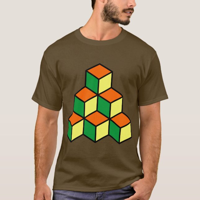 Geometriska block - Grön Orange och Gul Tröja (Framsida)