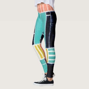 Geometriska block leggings