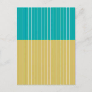 Geometriska block och Linjer Gult Blue Vykort