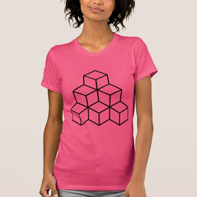 Geometriska block - svart tee shirt (Framsida)