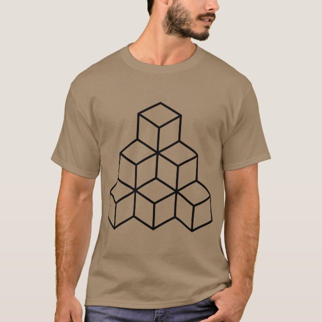 Geometriska block - Svarta Tee (Framsida)