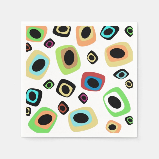 Geometriska blöjor i mitten av århundradet pappersservett (Framsidan)