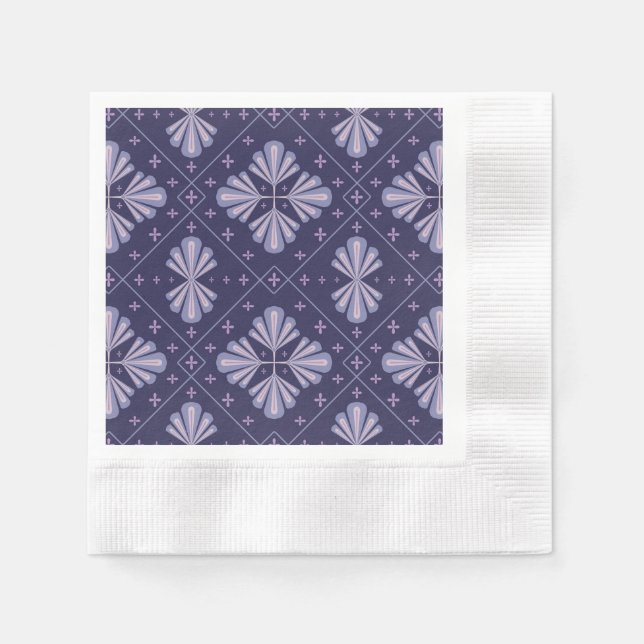 Geometriska blomblad Abstrakta upprepade mönster Pappersservett (Framsidan)